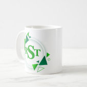 MUG 3 LETTRE MONOGRAPHIQUE INITIALE FEUILLE BLANCHE VE (Devant gauche)