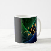 MUG 3 LETTRE MONOGRAPHIQUE INITIALE LIGNE VERRE BLANC (Devant droit)