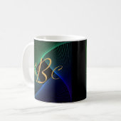 MUG 3 LETTRE MONOGRAPHIQUE INITIALE LIGNE VERRE BLANC (Devant gauche)