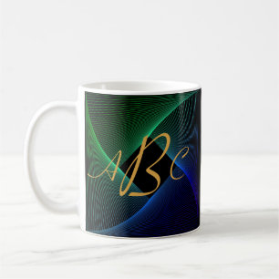 MUG 3 LETTRE MONOGRAPHIQUE INITIALE LIGNE VERRE BLANC