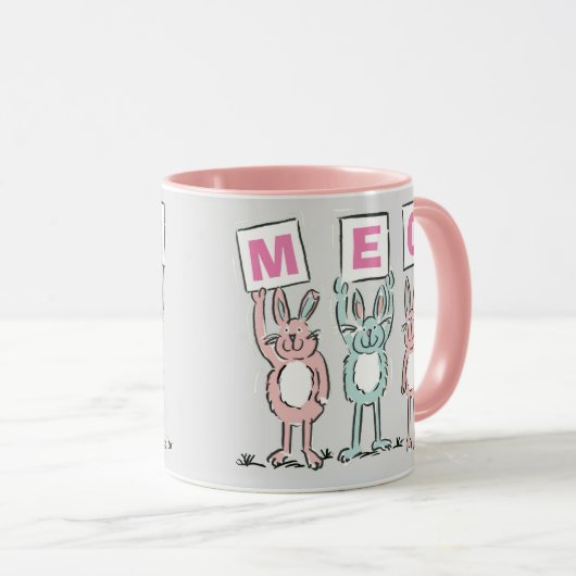 Mug 3 Lettre Nom Fun Rabbits Design (Devant droit)
