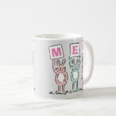 Mug 3 Lettre Nom Fun Rabbits Design (Devant droit)