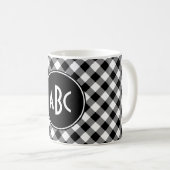 Mug 3 lettres Monogramme plaqué de buffle noir et blan (Devant droit)