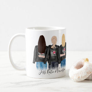 Mug 3 Meilleurs Amis Blonde Brunette Cheveux BFF Amiti