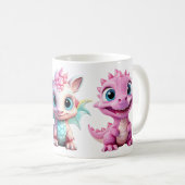 Mug 3 mignonne bouge de dragon rose pour les enfants (Devant droit)