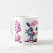 Mug 3 mignonne bouge de dragon rose pour les enfants (Devant gauche)