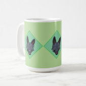 Mug 3 Morceau de diamant vert de berger noir allemand (Devant gauche)