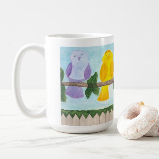 Mug 3 Oiseaux Colorés (Avec donut)