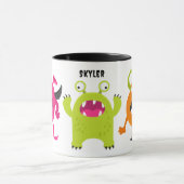 Mug 3 Petits Monstres Mignons Avec Nom (Centre)