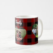 Mug 3 Photo amour coeurs buffalo plaid (Devant droit)