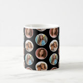 Mug 3 Photo Collage Bordure Cercle - Noir Blanc (Centre)