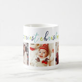 Mug 3 Photo Collage Script moderne "Joyeux Noël" (Centre)