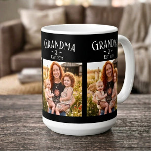 Mug 3 Photo Grand-mère Année Nom personnalisé Nombre P
