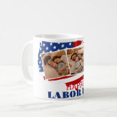 Mug 3 Photo Simple Elegant Labour Day avec drapeau amé (Devant gauche)