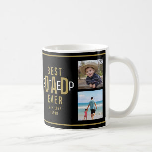 Mug 3 Photos Collage Meilleur Étape Papa Jamais Noir