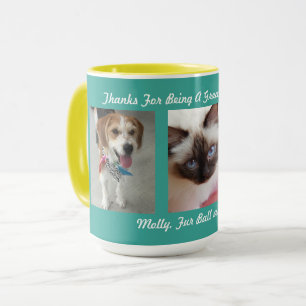 Mug 3 photos de animaux avec message et noms