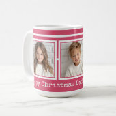 Mug 3 Photos, Long Message, Berry Pink Modern P31 (Devant gauche)