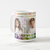 Mug 3 Photos, Long Message, Fleurs de Prairie Modernes (Devant gauche)
