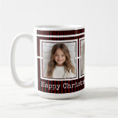 Mug 3 Photos, Long Message, Rouge Noir Moderne P31 (Gauche)