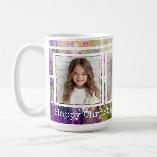 Mug 3 Photos, Message Long, Fleurs De Pré Moderne P31 (Gauche)