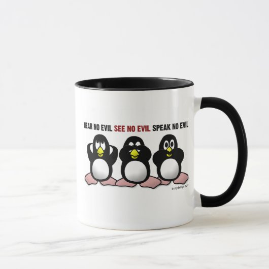 Mug 3 pingouins sages (les deux côtés) (Droite)