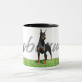 Mug 3 Pinschers noirs de dobermann avec le graphique (Centre)