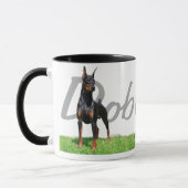 Mug 3 Pinschers noirs de dobermann avec le graphique (Gauche)