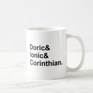 Mug 3 Types de colonnes grecques   Dorique Ionique Cor