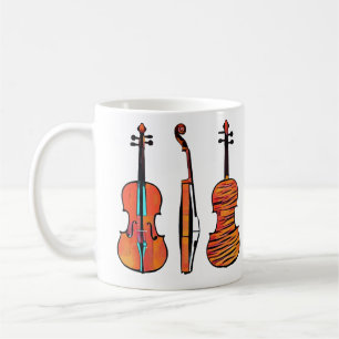 Mug 3 violons Instruments de musique originaux Pop Art