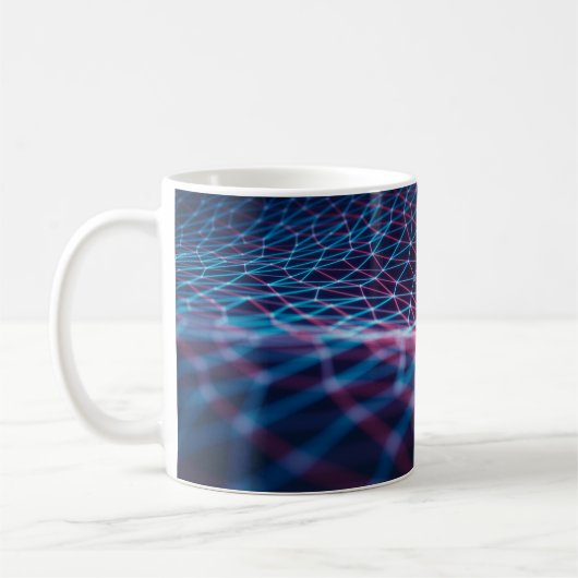 Mug 3D illustration, embossed mesh representing intern (Gauche)