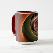 Mug 3D Spirale Abstraite couleurs chaudes Art fractal (Devant gauche)