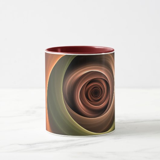 Mug 3D Spirale Abstraite couleurs chaudes Art fractal (Centre)