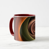 Mug 3D Spirale Abstraite couleurs chaudes Art fractal  (Devant gauche)