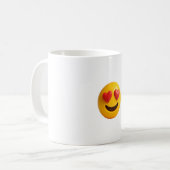 Mug 3d yellow smiling emoji face with heart shaped eye (Devant gauche)