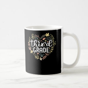 Mug 3e année Coeur floral Retour à l'école filles