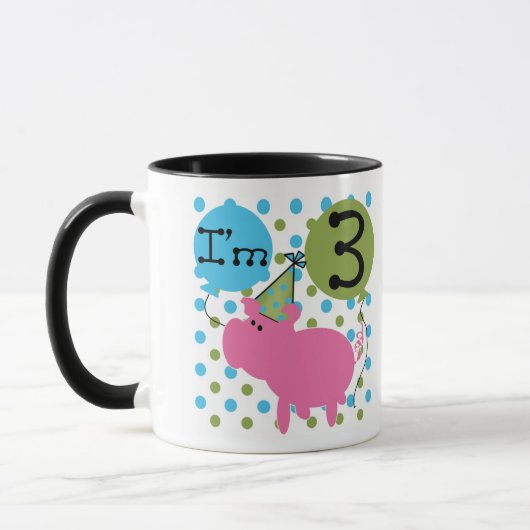 Mug 3ème anniversaire de porc (Gauche)