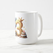 Mug 3ème anniversaire en or (Devant droit)