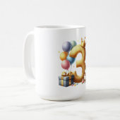 Mug 3ème anniversaire en or (Devant gauche)