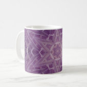 Mug 3Une Unique couleur violet étoile blanche Mandala (Devant gauche)