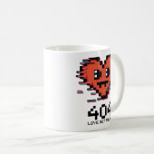 Mug 404 Amour non trouvé - Coeur Pixel rayé (Devant droit)