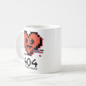Mug 404 Amour non trouvé - Coeur Pixel rayé (Devant gauche)