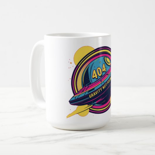 Mug 404 Gravité introuvable - Art Spop Rétro (Devant gauche)