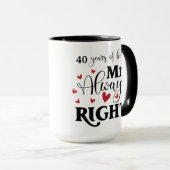 Mug 40 Ans À Être Mme Toujours Droit Femme Anniversair (Devant droit)