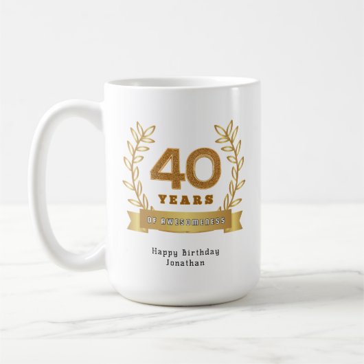 Mug 40 ans de convivialité - Customisé (Gauche)