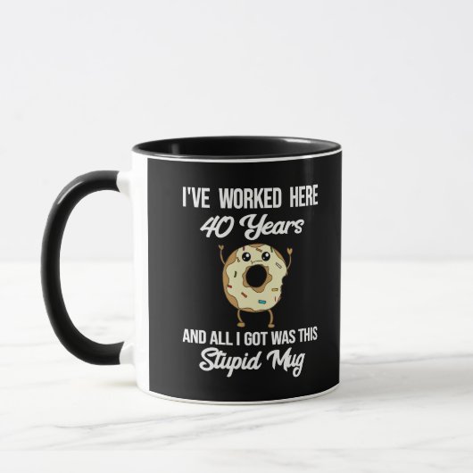 Mug 40 ans de travail Anniversaire d'appréciation cade (Gauche)