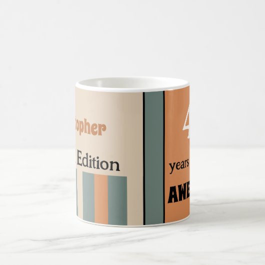 Mug 40 ans d'être un nom génial orange vert (Centre)