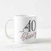Mug 40 ans et Élégante Élégante Rose Script Fête d'Ann (Gauche)