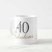 Mug 40 ans et Fabuleux Anniversaire écriture élégante  (Devant gauche)