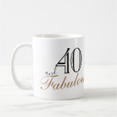 Mug 40 ans et Fabuleux Anniversaire écriture élégante  (Gauche)