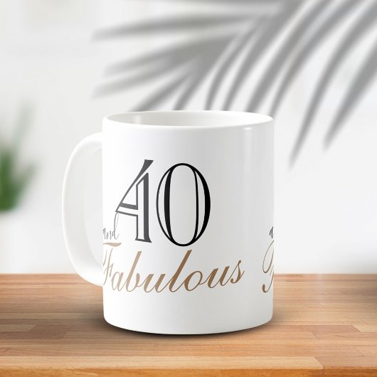 Mug 40 ans et Fabuleux Anniversaire écriture élégante 